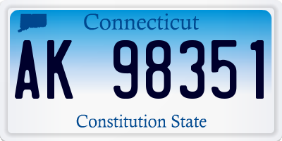 CT license plate AK98351