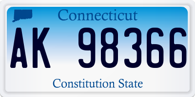 CT license plate AK98366