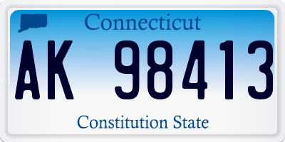 CT license plate AK98413