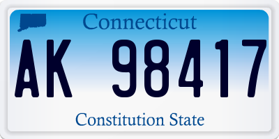 CT license plate AK98417