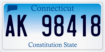 CT license plate AK98418