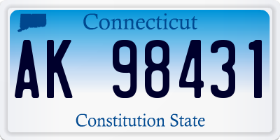 CT license plate AK98431