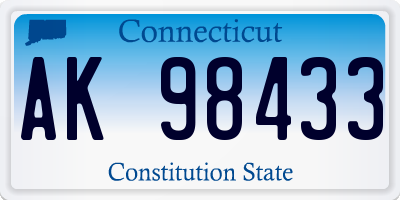 CT license plate AK98433