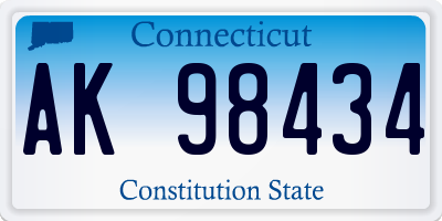 CT license plate AK98434