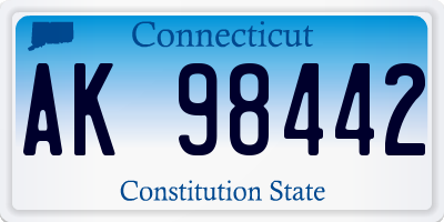 CT license plate AK98442