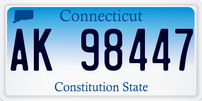 CT license plate AK98447