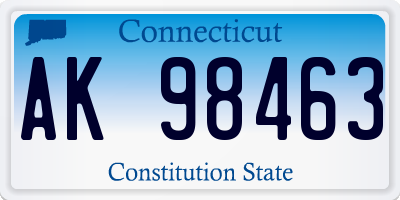 CT license plate AK98463