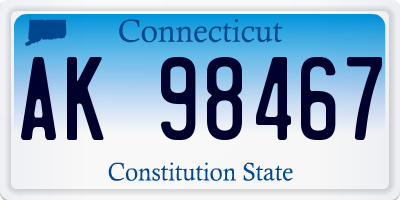 CT license plate AK98467