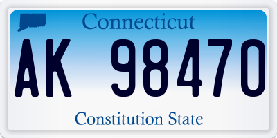 CT license plate AK98470