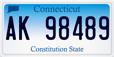 CT license plate AK98489