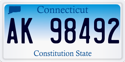 CT license plate AK98492