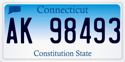 CT license plate AK98493