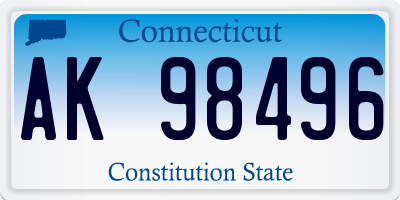 CT license plate AK98496