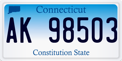 CT license plate AK98503
