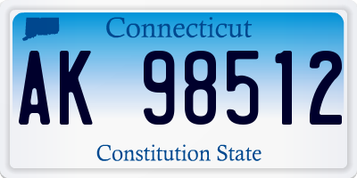 CT license plate AK98512