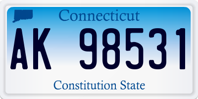 CT license plate AK98531