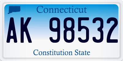 CT license plate AK98532