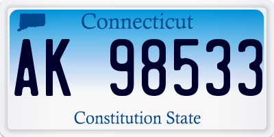 CT license plate AK98533