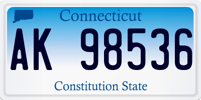 CT license plate AK98536