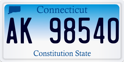 CT license plate AK98540