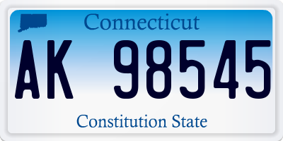 CT license plate AK98545