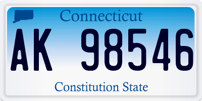 CT license plate AK98546
