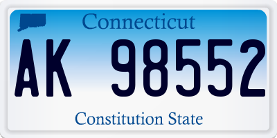 CT license plate AK98552