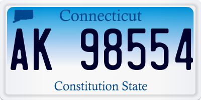 CT license plate AK98554