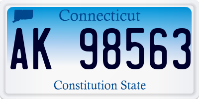 CT license plate AK98563
