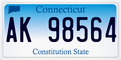CT license plate AK98564