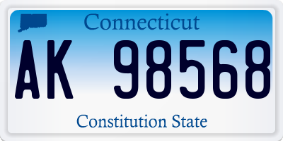 CT license plate AK98568