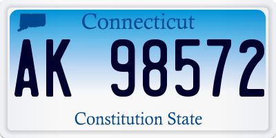 CT license plate AK98572