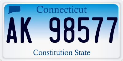 CT license plate AK98577