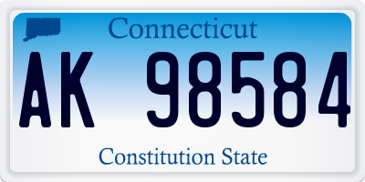 CT license plate AK98584