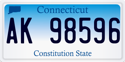 CT license plate AK98596