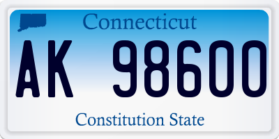 CT license plate AK98600