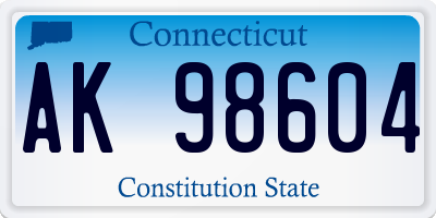 CT license plate AK98604