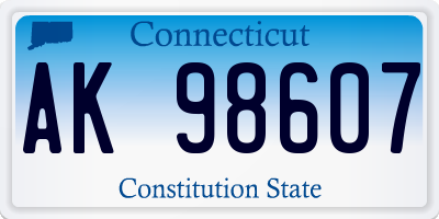 CT license plate AK98607