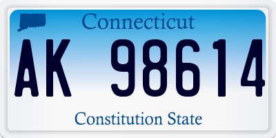 CT license plate AK98614