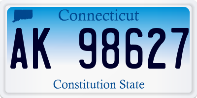 CT license plate AK98627