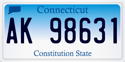 CT license plate AK98631