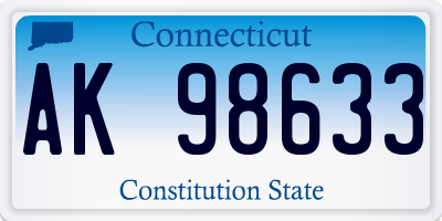 CT license plate AK98633
