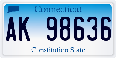 CT license plate AK98636