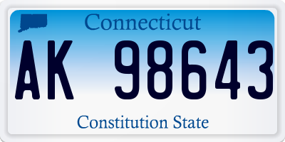 CT license plate AK98643
