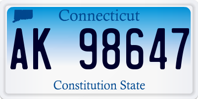 CT license plate AK98647