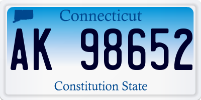 CT license plate AK98652