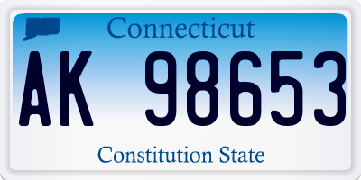 CT license plate AK98653