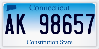 CT license plate AK98657
