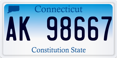 CT license plate AK98667