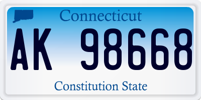 CT license plate AK98668